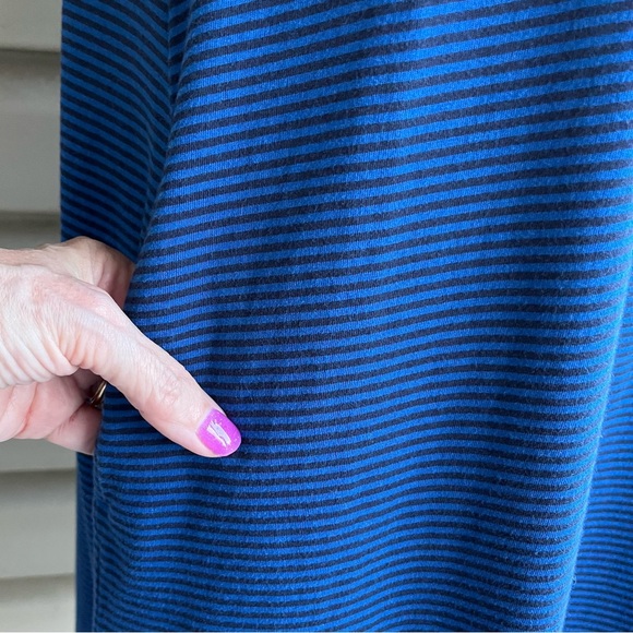 •GAP• Casual Blue Striped A-Line Dress - Size Medium - Picture 5 of 8